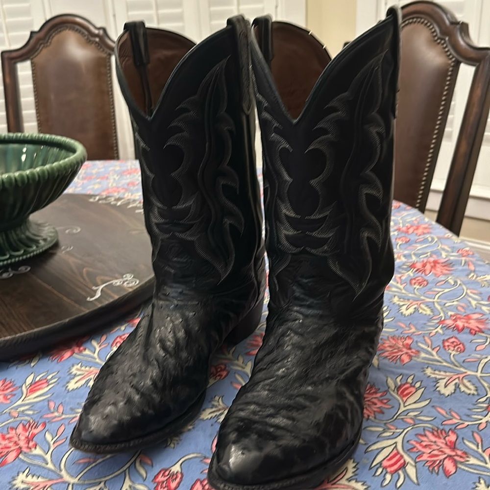 Nocona black ostrich cowboy boot 15W